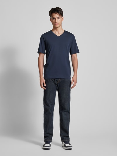 Jack & Jones T-shirt met labeldetail, model 'ORGANIC' Donkerblauw - 1