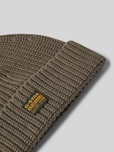 G-Star Raw Beanie aus Viskose-Mix mit Label-Patch Schlamm 2