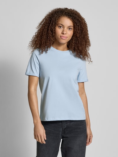 Pieces Regular Fit T-Shirt aus reiner Baumwolle Modell 'RIA' Hellblau 4