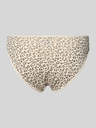 Frauenmodel trägt Slim Fit Slips mit Logo-Print im 3er-Pack von Skiny aus mieszanka bawełny, nadruk z logo, zestaw 3 szt., Ganzkörperansicht Rückansicht