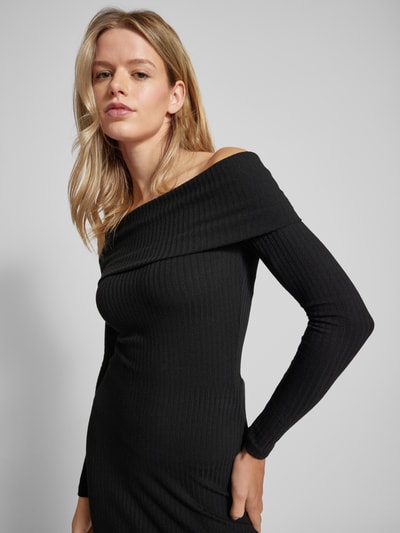 Only Strickshirt mit Carmen-Ausschnitt Modell 'EMMY' Black 3