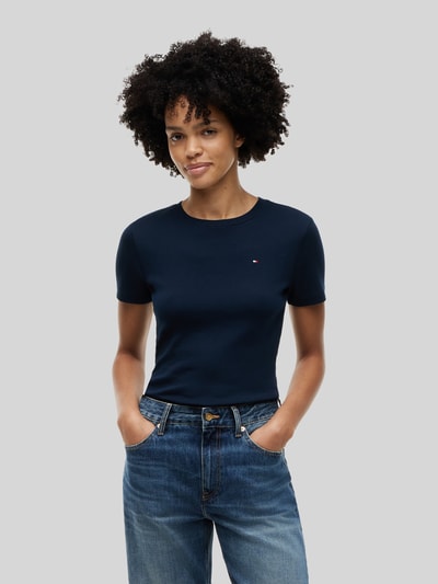 Tommy Hilfiger Slim Fit T-Shirt aus reiner Baumwolle Marine 4