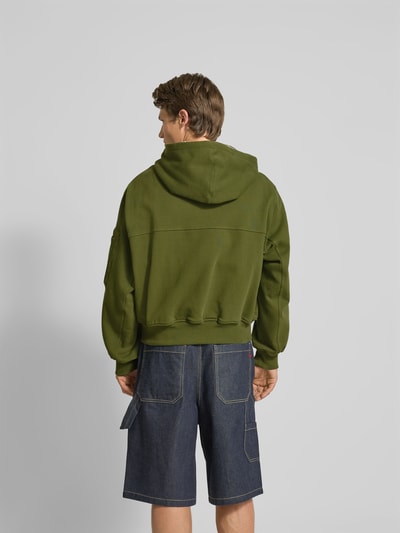 Kenzo Sweatjacke mit Label-Print Khaki 5