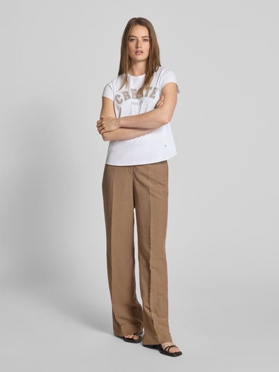 MOS MOSH T-shirt z nadrukiem z logo model ‘Celli’ Złamany biały 1