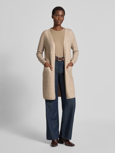 Vero Moda Relaxed fit cardigan met steekzakken, model 'DOFFY' Zand gemêleerd - 1