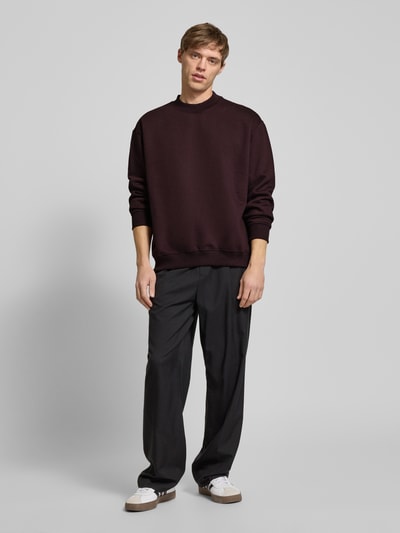 WEEKDAY Relaxed Fit Sweatshirt mit Rundhalsausschnitt Pflaume 1