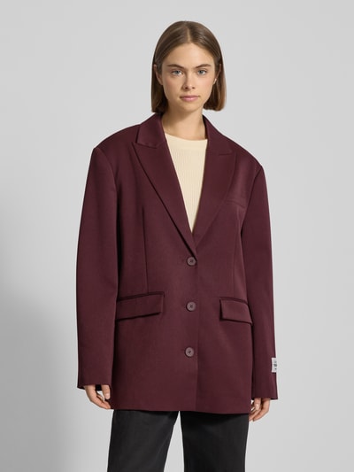 Karo Kauer Relaxed Fit Blazer mit Reverskragen Pflaume 4