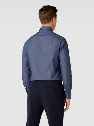 Tommy Hilfiger Tailored Zakelijk overhemd met labelstitching, model 'FINE TWILL' Oceaanblauw - 5