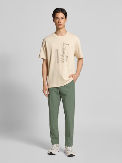 BOSS Green Regular Fit T-Shirt aus reiner Baumwolle Offwhite 1