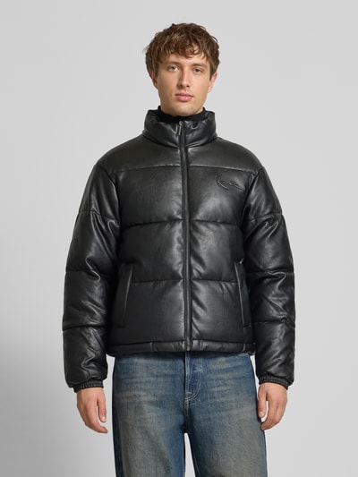 KARL KANI Regular Fit Steppjacke aus reiner Viskose Modell 'Signature' Black 4