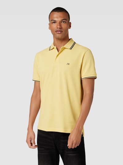 SELECTED HOMME Poloshirt met contraststrepen Donkergeel - 4