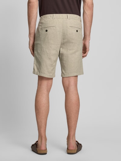 Selected Homme Regular Fit Chinoshorts aus Baumwoll-Leinen-Mix Modell 'BRODY' Oliv 5