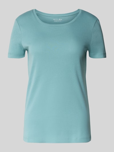 Christian Berg Woman T-shirt met geribde ronde hals Aquablauw - 2