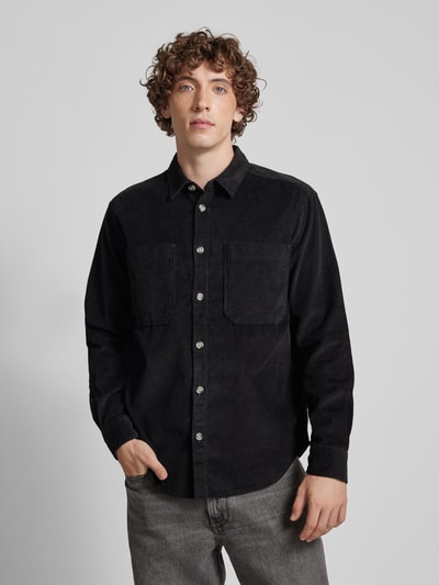 Only & Sons Relaxed fit vrijetijdsoverhemd met structuurmotief, model 'ALP' Zwart - 4