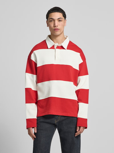 JACK & JONES Sweatshirt mit Polokragen Modell 'UPSTATE' Rot 4