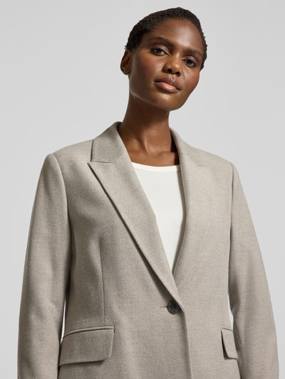 s.Oliver BLACK LABEL Żakiet o kroju regular fit z klapami zamkniętymi Szarobrązowy 3