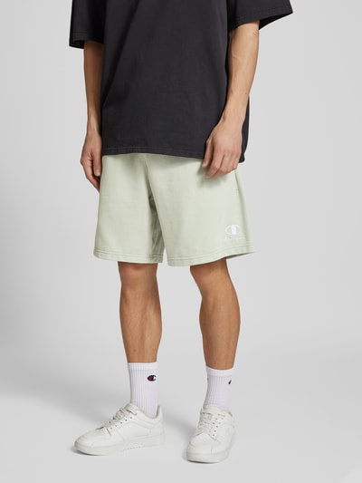 CHAMPION Regular fit bermuda met labelstitching Mintgroen - 4