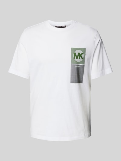 Michael Kors T-shirt z nadrukiem z logo model ‘MK BEACON’ Biały 2