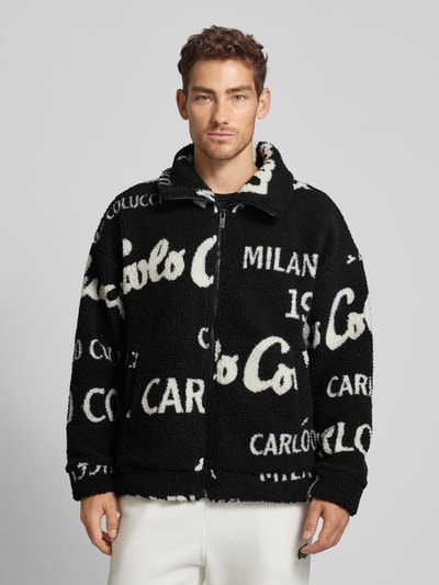 CARLO COLUCCI Sweatjacke mit durchgehendem Reißverschluss Black 4