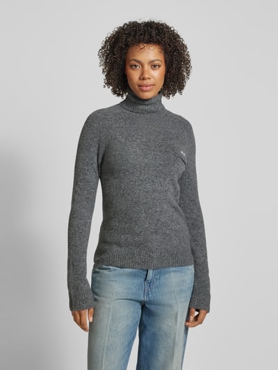 Liu Jo White Gebreide pullover met labelstitching Donkergrijs - 4