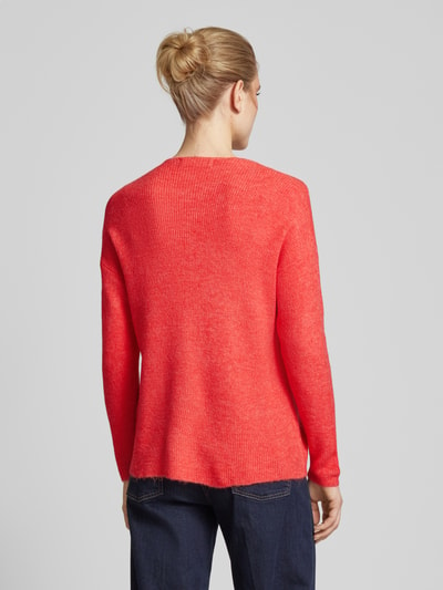 Vero Moda Regular Fit Strickpullover in Melange Modell 'CREWLEFILLE' Rot 5