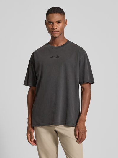 Wood Wood T-Shirt mit Label-Stitching Modell 'Oliver' BLACK 4