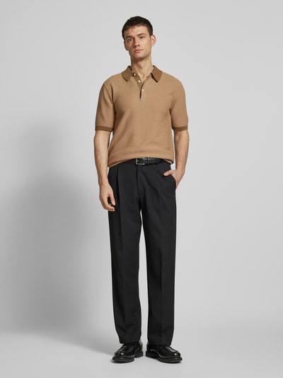 Scotch & Soda Regular fit poloshirt met structuurmotief Beige - 1