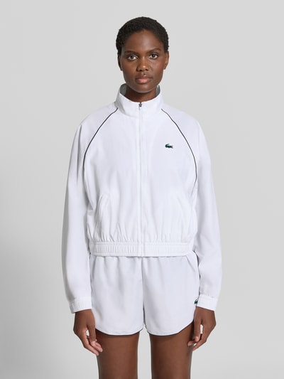 Lacoste Sport Relaxed Fit Trainingsjacke mit Logo-Patch Weiss 4
