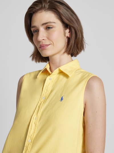 Polo Ralph Lauren Top bluzkowy z wyhaftowanym logo Żółty 3