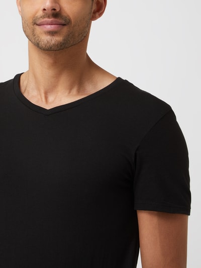 Lacoste T-shirt z bawełny w zestawie 3 szt.  Czarny 3