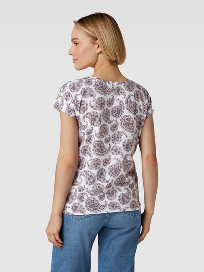 Montego T-shirt met all-over motief Wit - 5