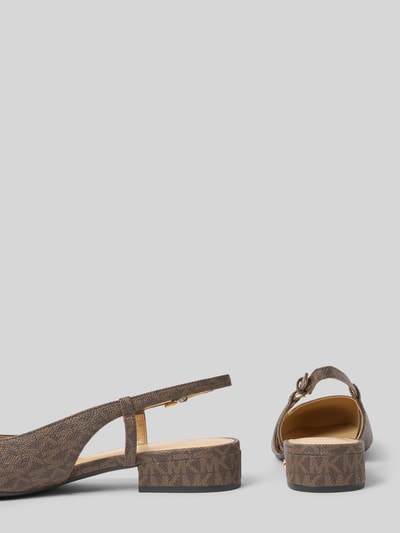 MICHAEL Michael Kors Leren ballerina's met bevestigingsriempje, model 'PERLA' Donkerbruin - 2