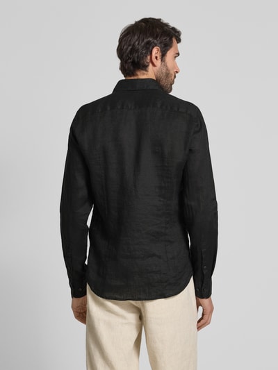 JOOP! Collection Slim Fit Leinenhemd mit Haifischkragen Black 5