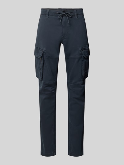 Produktfoto, dunkelblaue Cargohose mit Schnürung Modell 'EXPEDIZOR CARGO 2.0' von PME Legend, Baumwoll-Mix mit Lyocell-Anteil, Slim Fit