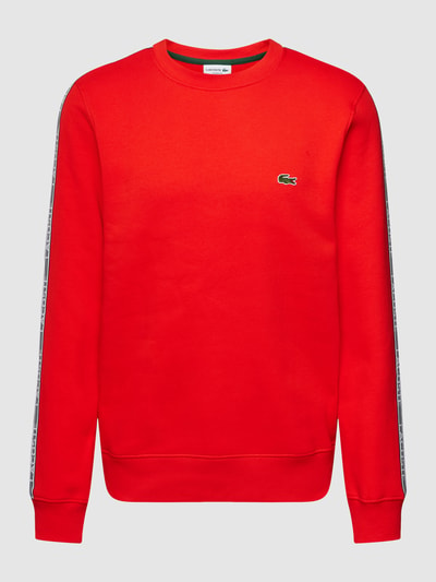 Lacoste Classic Fit Sweatshirt mit Rundhalsausschnitt Modell 'TAPE CREW' Hellrot 2