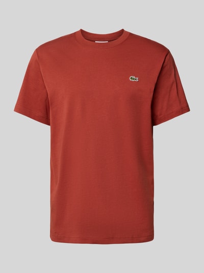 Lacoste T-shirt met labelpatch Donkerrood - 2