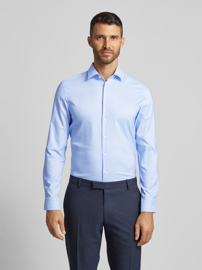 Jake*s Slim Fit Business-Hemd mit Knopfleiste Bleu 4