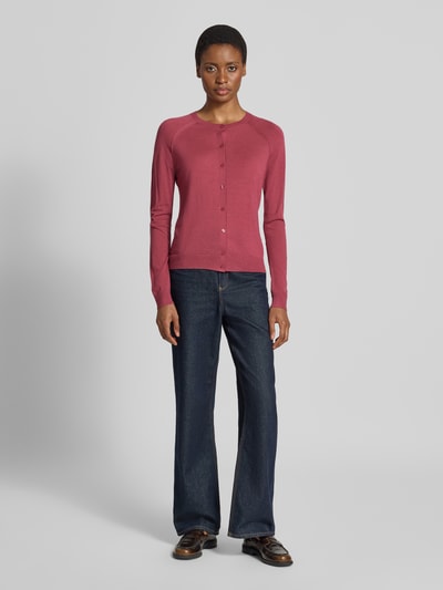 BOSS Regular Fit Strickjacke aus reiner Schurwolle Modell 'Fonami' ' Altrosa 1