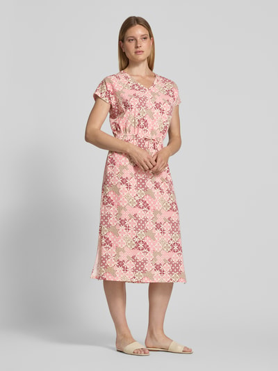 s.Oliver RED LABEL Relaxed Fit Freizeitkleid aus Baumwoll-Mix Pink 1