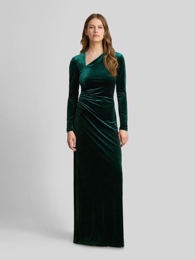 Lauren Ralph Lauren sukienka wieczorowa o kroju slim fit z asymetrycznym dekolt: Ciemnozielony 4