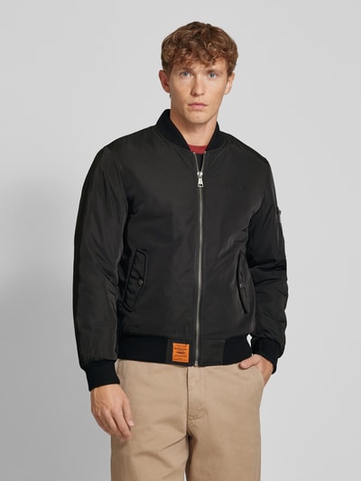 Original Bombers Bomberjacke mit Label-Patch Black 4