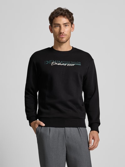 Tom Tailor Denim Regular fit sweatshirt van katoenmix Zwart - 4