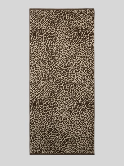 Produktfoto, Handtuch mit Animal-Print von Jake*s Casual aus reiner Baumwolle, rechteckig, braun-beiger Allover-Look, feine Textur