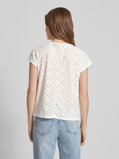 Vero Moda T-shirt met broderie anglaise, model 'TASSA' Wit - 5