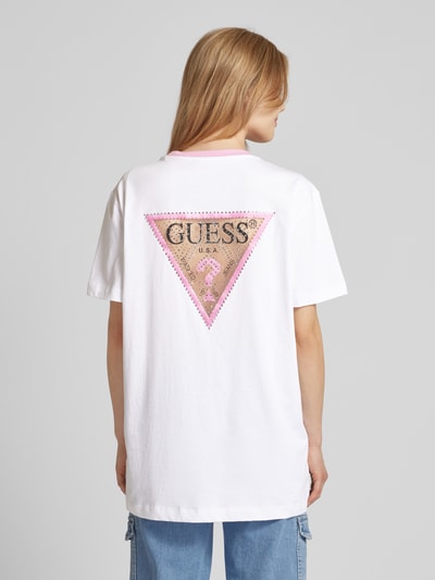 Guess T-Shirt mit Strasssteinbesatz Weiss 5