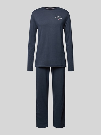 Tommy Hilfiger Pyjama met geribde ronde hals Donkerblauw - 1