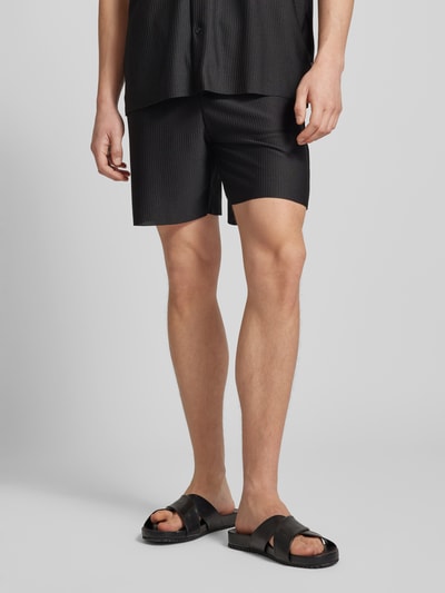 Only & Sons Regular fit sweatshorts met fijnrib, model 'DRUM LIFE' Zwart - 4