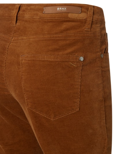 Brax Slim fit corduroy broek met stretch, model 'Mary' Cognac - 3