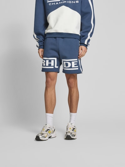 RHUDE Sweatshorts mit Label-Print Marine 4