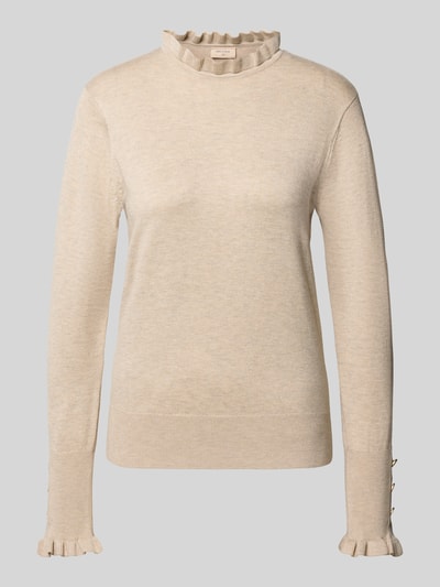 FREE/QUENT Regular Fit Longsleeve aus Viskose-Mix Modell 'Katie' Beige 2